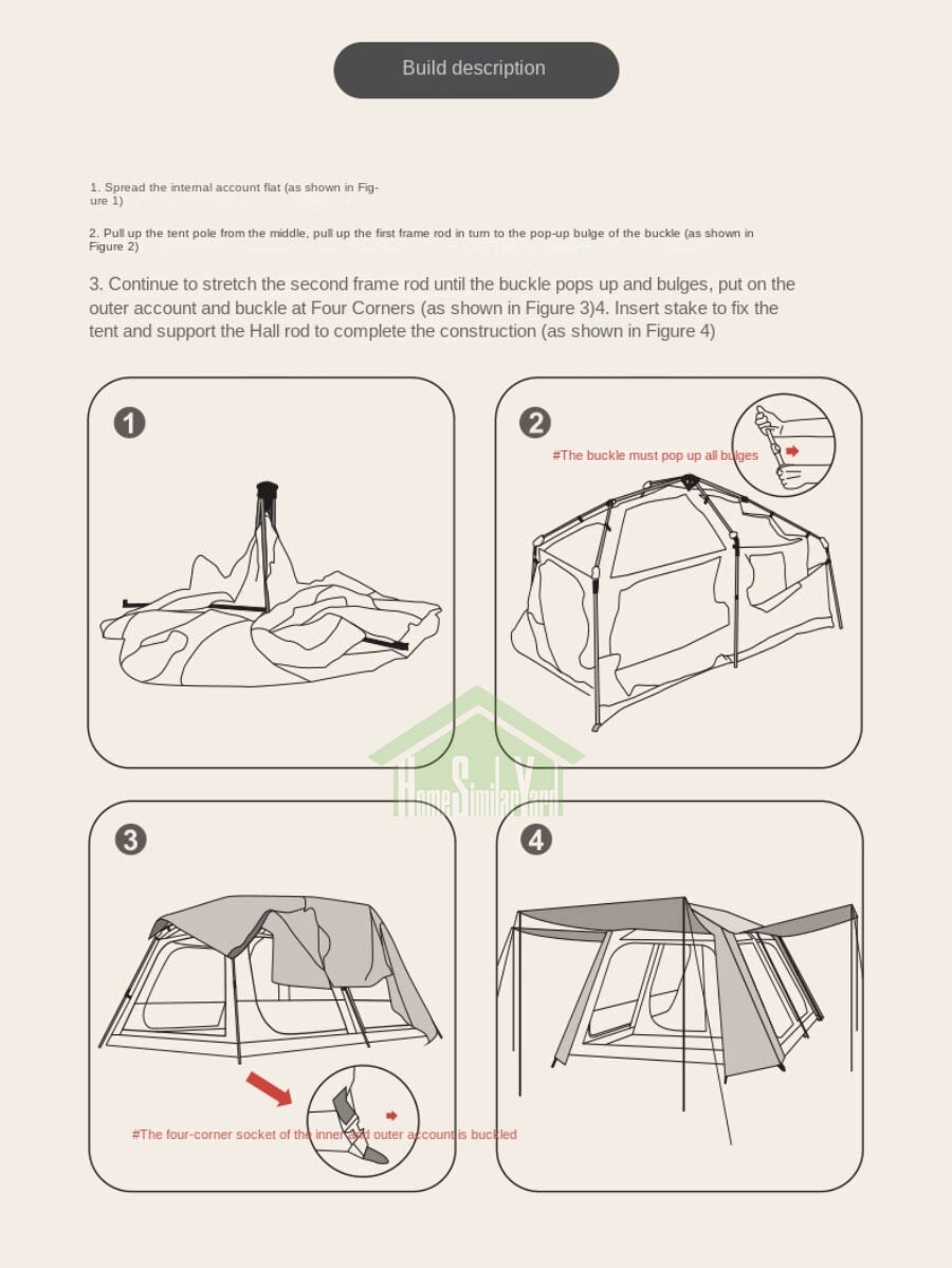 Cheap Goat Tents Outdoor Two Bedroom One Living Room Black Coated 5 8Person Tents Sun Shading Anti Ultraviolet Fishing Camping Automatic Tent   